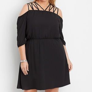 Maurice Large 3/4 sleeve lattice top dress